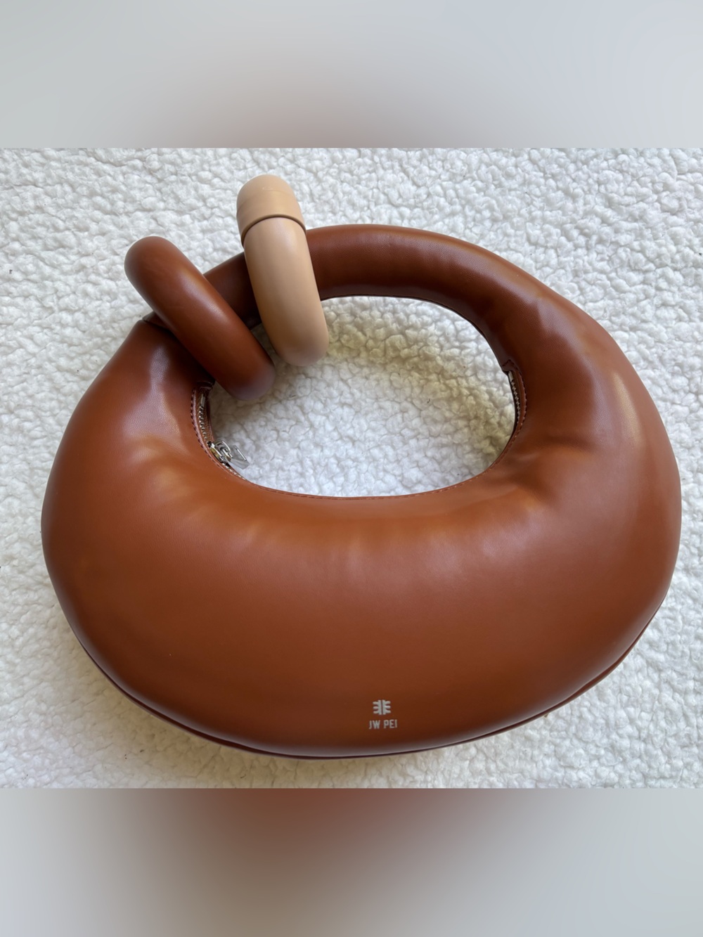 JW PEI Abacus Brown Circular Top-Handle Bag